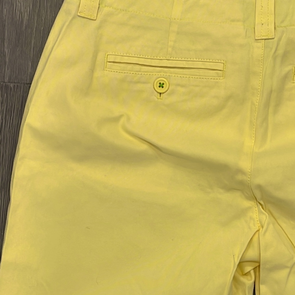Lilly Pulitzer Bright 🍋 Yellow Palm Beach Fit Pedal Pusher Capris-Size 4 - Picture 7 of 7